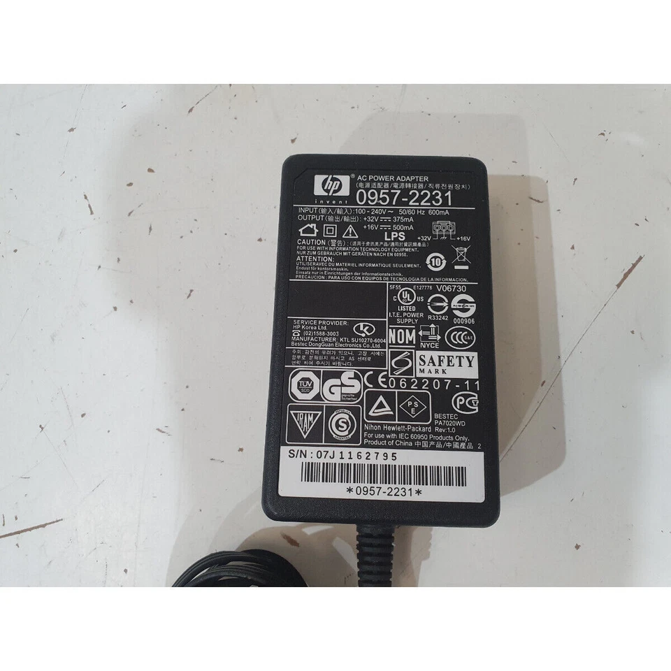 HP 0957-2231 AC Power Supply Adapter Charger Black 32V 375mA for DeskJet Printer - Image 2 of 4