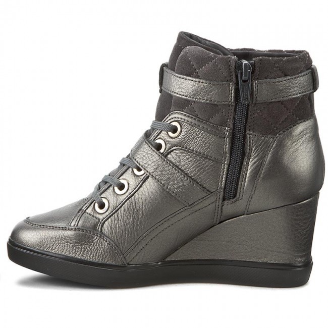 Geox botas Cuña al Tobillo de UK Cuero gris UK de 7 EUR 40 1201a5 Geox botas Cuña al Tobillo de UK Cuero gris UK de 7 EUR 40 1201a5