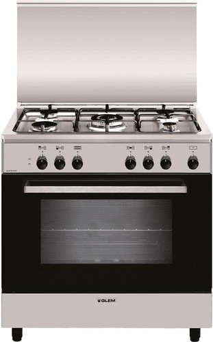 Cucina a Gas 5 Fuochi con Forno Elettrico Grill 80x50 cm Inox Glem Gas  A855EI | eBay