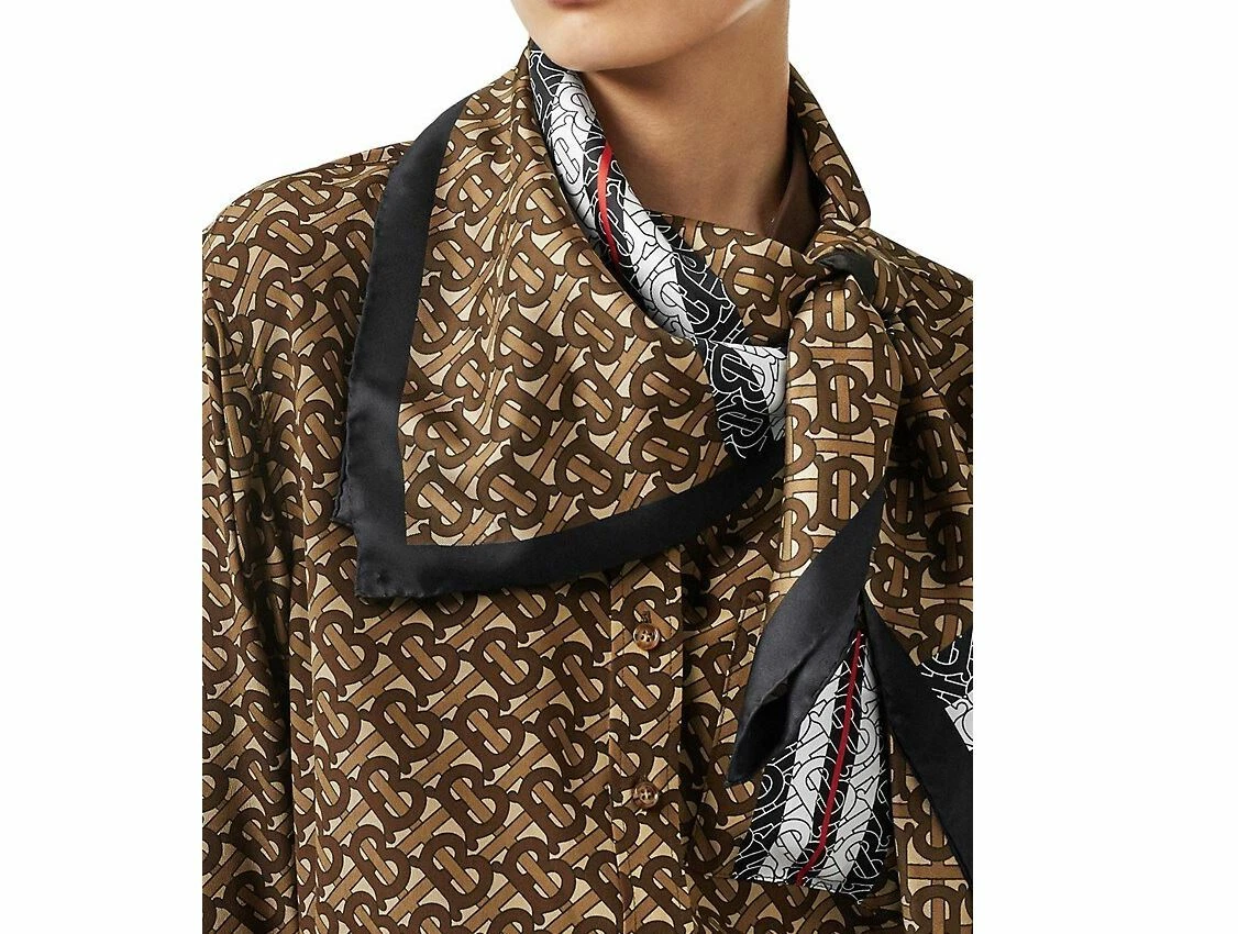 Burberry Tb-monogram And Striped Silk-twill Scarf - Pink Multi - ShopStyle  Scarves & Wraps