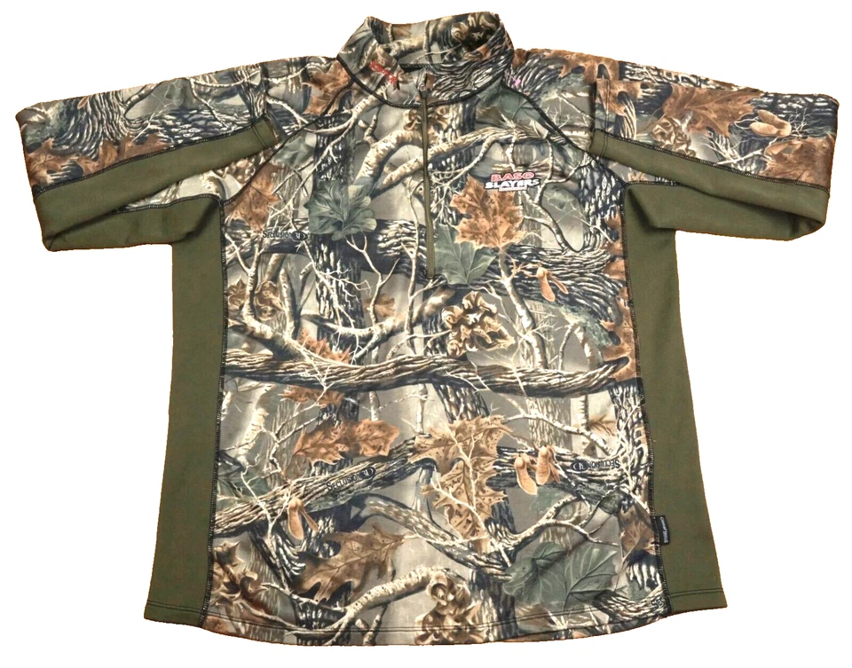 Scentlok 1/2 Zip Pullover Green Fleece XXL 3D Camo Hunting Insulated Base Slayer - Image 3 of 4