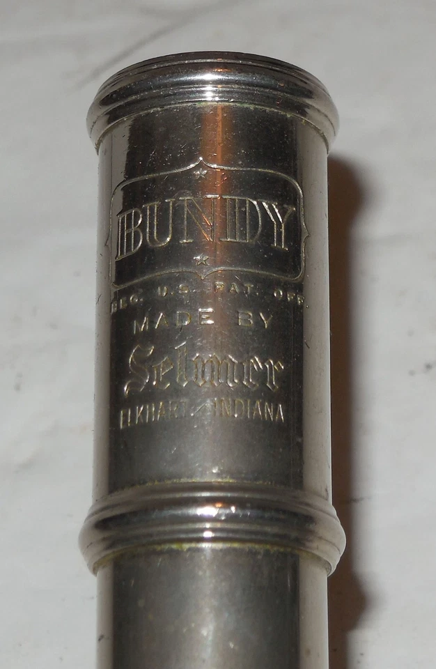 Flauta Bundy Selmer con estuche rígido Yamaha negro forro de terciopelo negro serie #16251 Foto 4 de 4