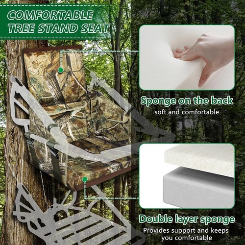 Premium Adjustable Hunting Tree Stand Seat - Lightweight & Portable Design - Picture 8 of 9