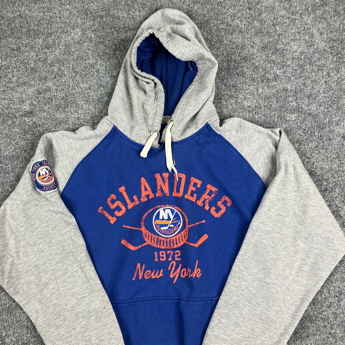 New York Islanders Hoodie Mens Size M Blue Gray Pullover NHL