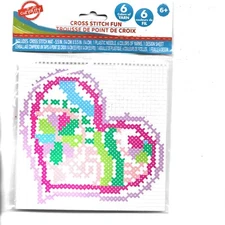 New Curiosity Cross Stitch Fun Kit, Heart Design, for Ages 6+