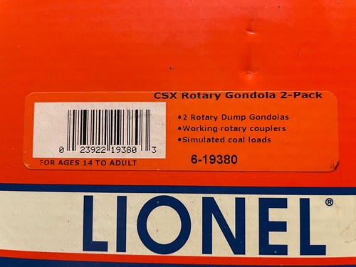 Lionel 6-19380 CSX Rotary Bathtub Gondola 2-Pack #386220 & 386228 w/Coal Loads - Picture 2 of 17