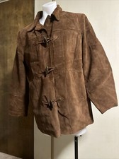 J.Crew Men  s Brown Label 100 Leather Coat / Jacket SZ LG Zipper Lining Sturdy