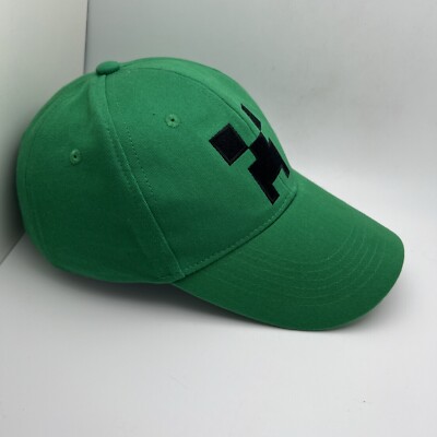 Minecraft Creeper Baseball Cap Hat Youth one size Adjustable Green