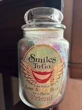 Smiles to Go,A jar full of love and laughter for a special friend. Gift. quotes,