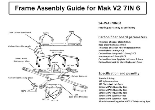 7-10" 295/367/387/427mm MAK4 Carbon Fiber Frame V2 für RC FPV Done Quadcopter - Bild 11 von 28