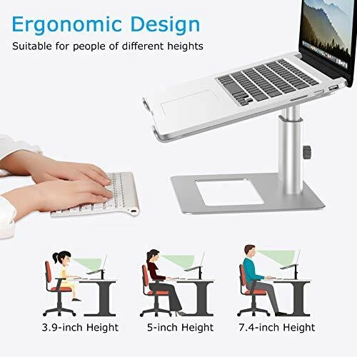LAPTOP STAND Adjustable Computer Riser Aluminum Holder for Desk Silver BOYATA