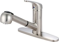 Pioneer K-5030-BN Widespread Kitchen Faucet With Pull-Out Spray  Swivel Spout