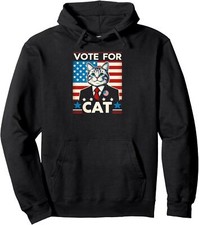 Vote for Cat Funny US President Elections Design Unisex Hooded Sweatshirt