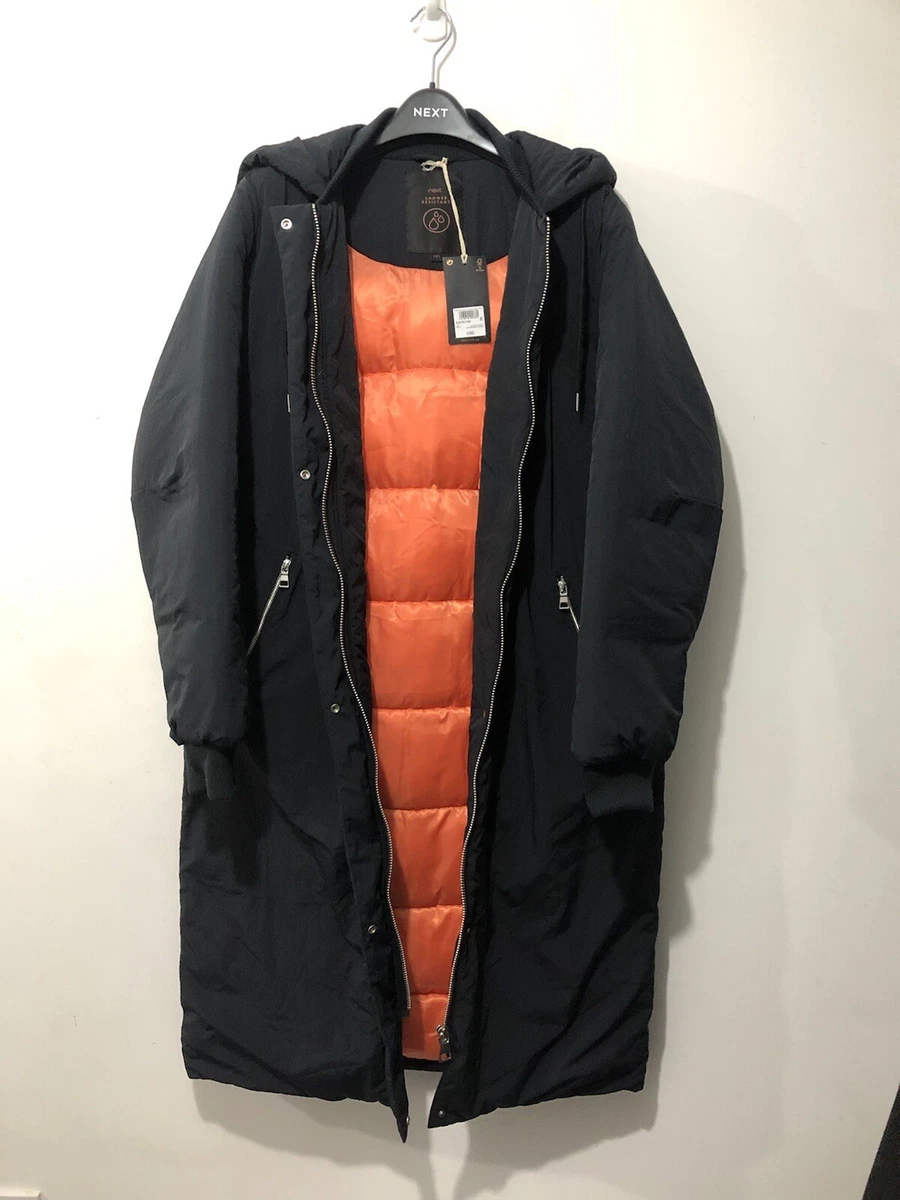 Next Dark Navy Shower Resistant Hooded Padded Duvet Coat UK 10