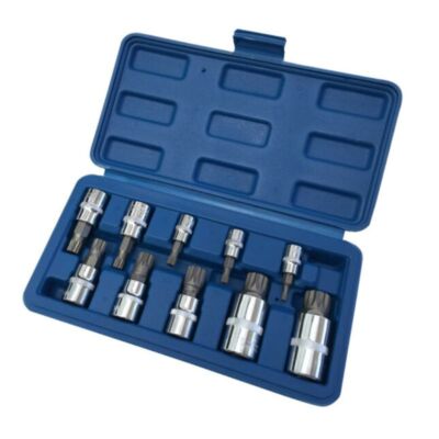 10Pc Xzn Triple Square Spline Power Drive Dr Socket Driver Bit Tool Set Kit