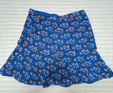J.Crew Womens Bright Floral Printed Flutter Skirt Size 8 Blue  Red Style E1156