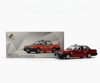 TINY 1/64 Scale Cedric Y31 Hong Kong Taxi Red Diecast Car Model