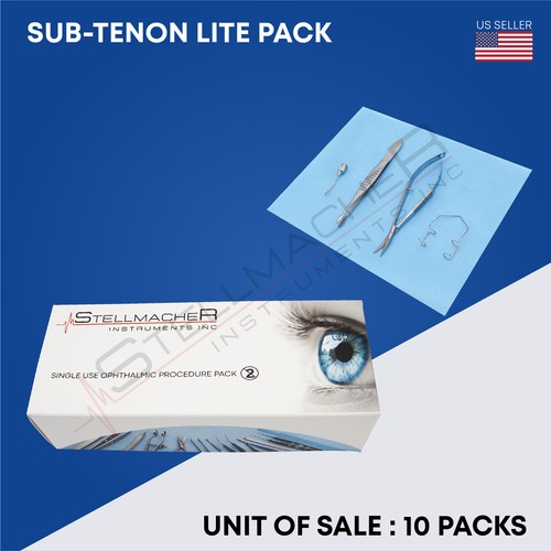 Paquete de procedimientos Sub Tenon Lite de un solo uso instrumentos quirúrgicos caja de 10 paquetes - Imagen 2 de 3