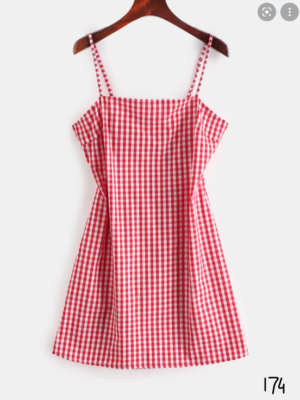 ZAFUL Women's Mini Dress Spaghetti Straps Sleeveless Boho Beach Dress Red  Plaid | eBay