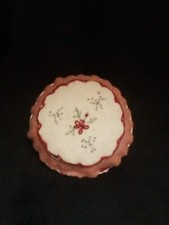 Hand Made Round Pincushion "Red Flower" Approx. 3" Diameter