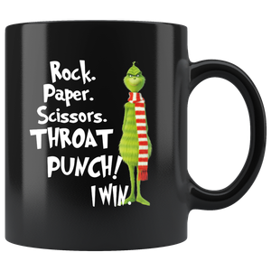 Download Grinch Rock Paper Scissors Throat Punch I Win Funny Black ...