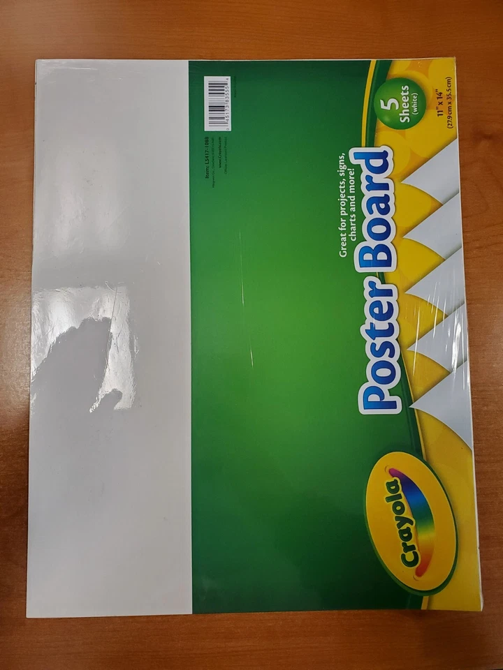 8 Packs of 5: Crayola Poster Board, 11 x 14 Inches, White, SHELFWEAR - E3E - Image 2 of 3