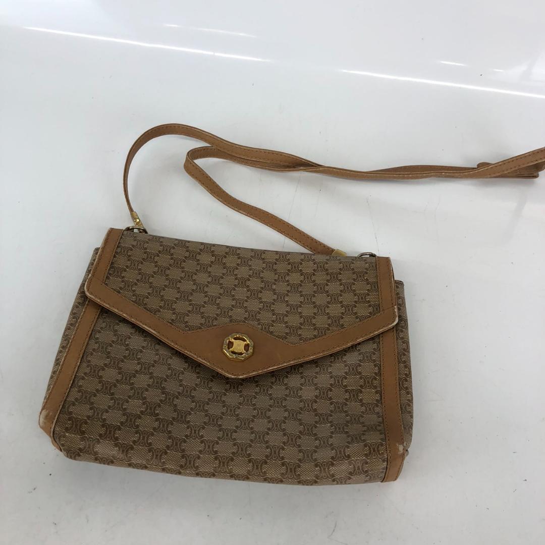 Celine M05 Macadam Triomphe Shoulder Bag PVC Brown Authentic Celine M05 Macadam Triomphe Shoulder Bag PVC Brown Authentic