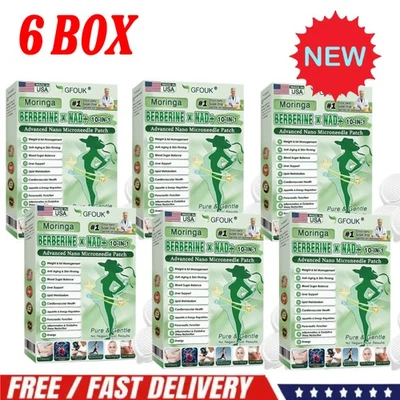 6 Box Moringa Berberine 10in1 Advanced Nano Microneedle Patch 7pcs/box HO T