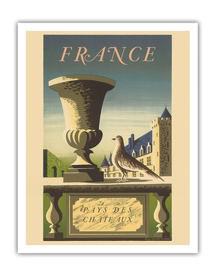 France - Country of Castles - Vintage Travel Poster by Jean Picart Le Doux 1950
