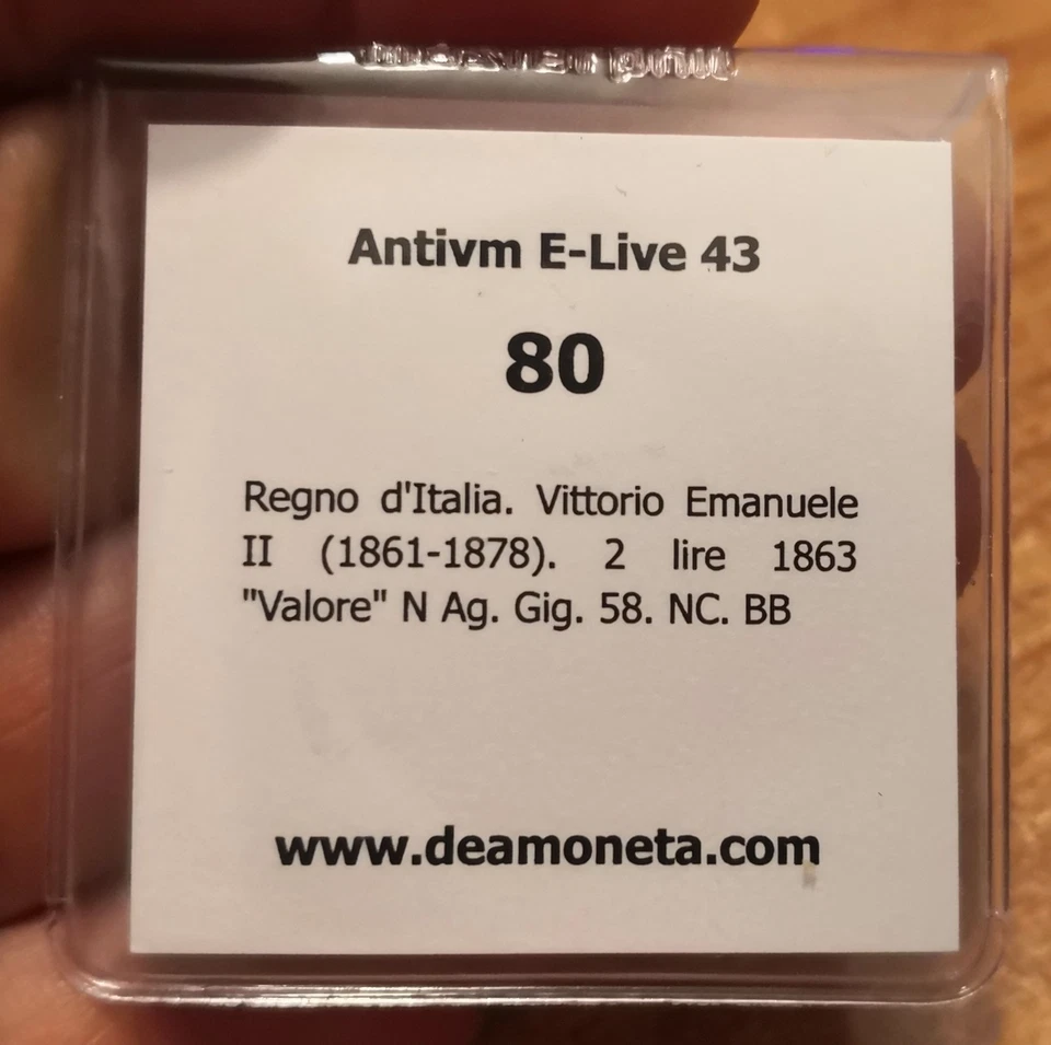 2 Lire 1863 Napoli Valore, Vittorio Emanuele II, Non Comune, BB, Rif. 8701 - Immagine 3 di 3