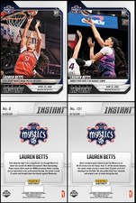 (2) 2026 Panini Instant WNBA Lauren Betts ROOKIE CARDS SP Mystics #8 & #151 RC