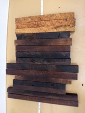 15 Extra Long Pen Blanks Black Walnut And Red Oak Burl 3/4 And 7/8