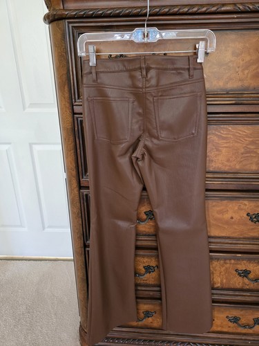 148 $ Aritzia Wilfred cognac Melina niedriger Bund Kunstleder Schlaghose 00 neu mit Etikett ❤️ - Bild 3 von 4