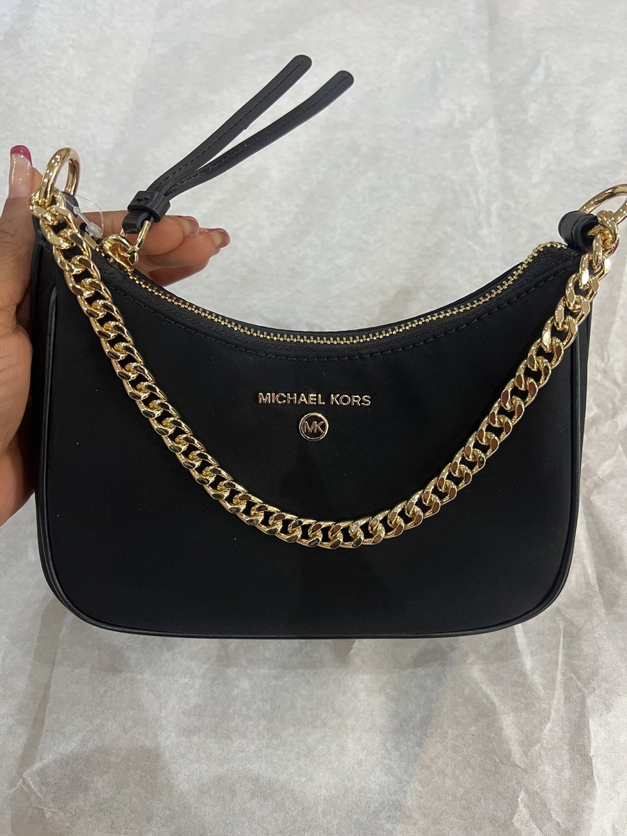 Michael Kors Jet Set Charm Small Nylon Gabardine Shoulder Black