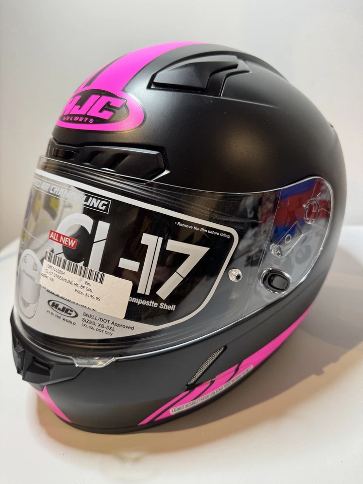 Casco de motocicleta HJC de cara completa para mujer - pequeño - rosa Arica; con bolsa para el polvo NUEVO Foto 2 de 4