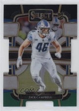 2023 Panini Select Concourse Black & Green Prizm Die-Cut Jack Campbell #33 1jx9