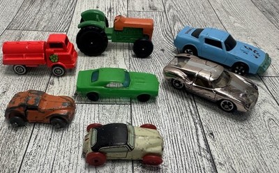 Lot Of 60s 70s vintage toy car vehicles Mix Cast metal, tin, Aurora, Kidco,