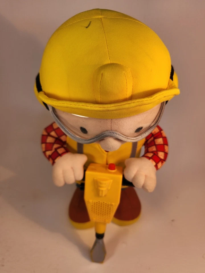 2001 Hasbro Animated Talking Bob the Builder Jackhammering Stuffed Doll Figure - Image 3 of 4