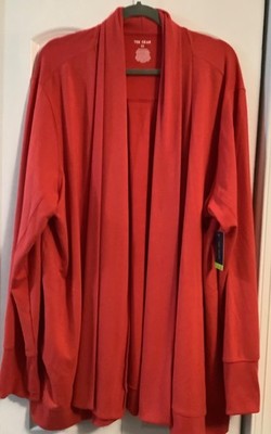 NWT Tek Gear Open Cardigan Wrap Top Pockets 3X Red Free Shipping
