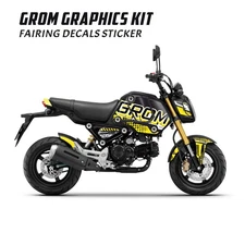 For Honda GROM 125 2021 2022 2023 Wrap Fairing Stickers Set Dotted Yellow