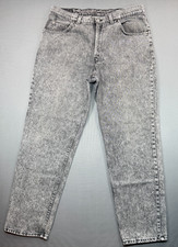 Vintage 80's Brittania Black/Grey Acid Wash Jeans Dadcore RARE Men's 38x32