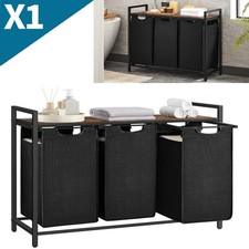 Laundry Basket 3 Compartments with Shelves Laundry Hamper Clothes Basket Bags