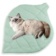 Cat Cooling Mat Pet Leaf Shaped Pad 26.5"x19.5" Breathable Durable Easy to Cl...