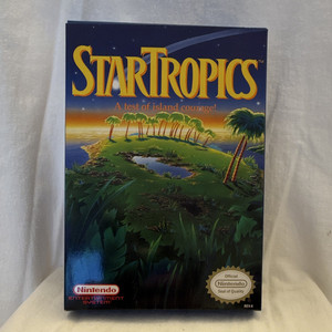 Nintendo StarTropics NES Original Box/Case w/ Black Cartridge Dust Sleeve