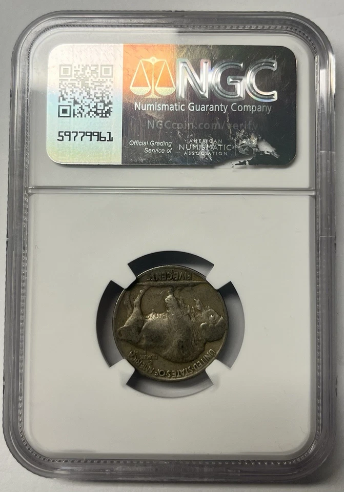 1936 D 3 1/2 Leg Buffalo Nickel ANACS VG 8 - Image 2 of 4