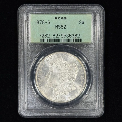 1878-S $1 MS62 OGH Morgan Silver Dollar - PCGS Old Green Holder