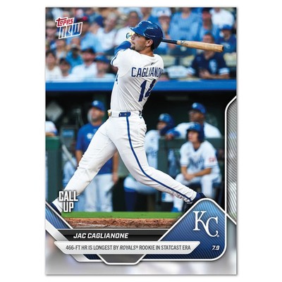 2025 Topps Now Card 408 Jac Caglianone Longest HR by KC (CU)