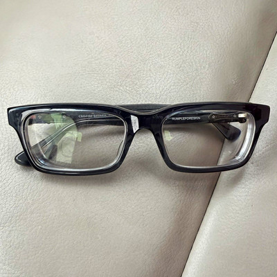 Chrome Hearts RUMPLEFORESKIN Black Rectangular Full Rim Frames 56-18-145
