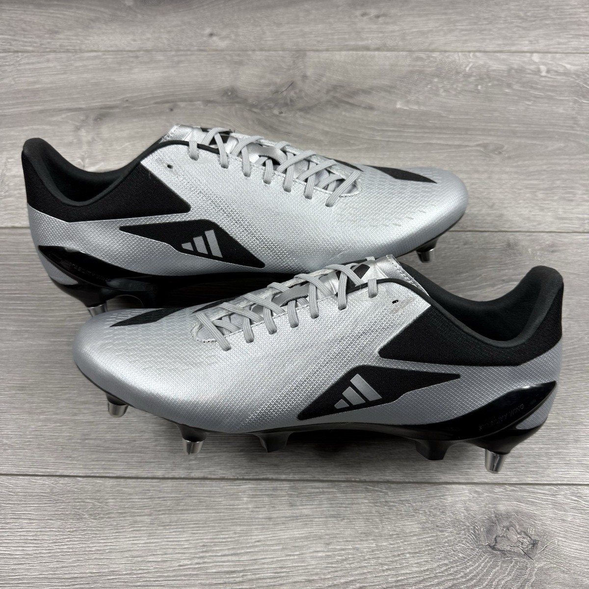 シューズ Adizero RS15 Pro (FG) 28cm Adidas Adizero RS15 Pro SG Rugby Boots 'Silver' - Size UK 10.5