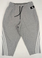 Adidas Multisport Cropped Sweat Pants Women XS 28x19 Three Stripe Heather Gray